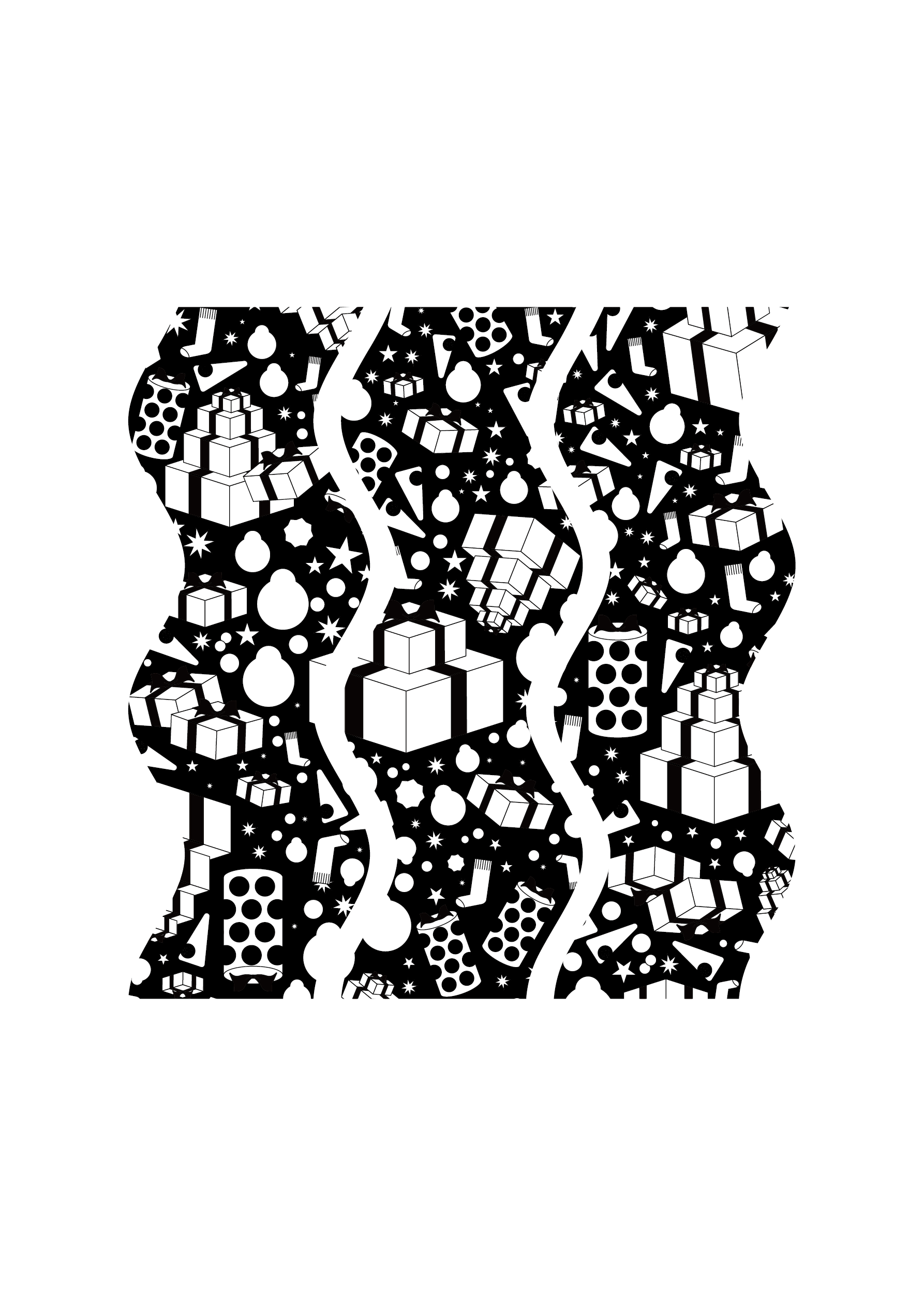 クリスマスのイラスト・モノクロ